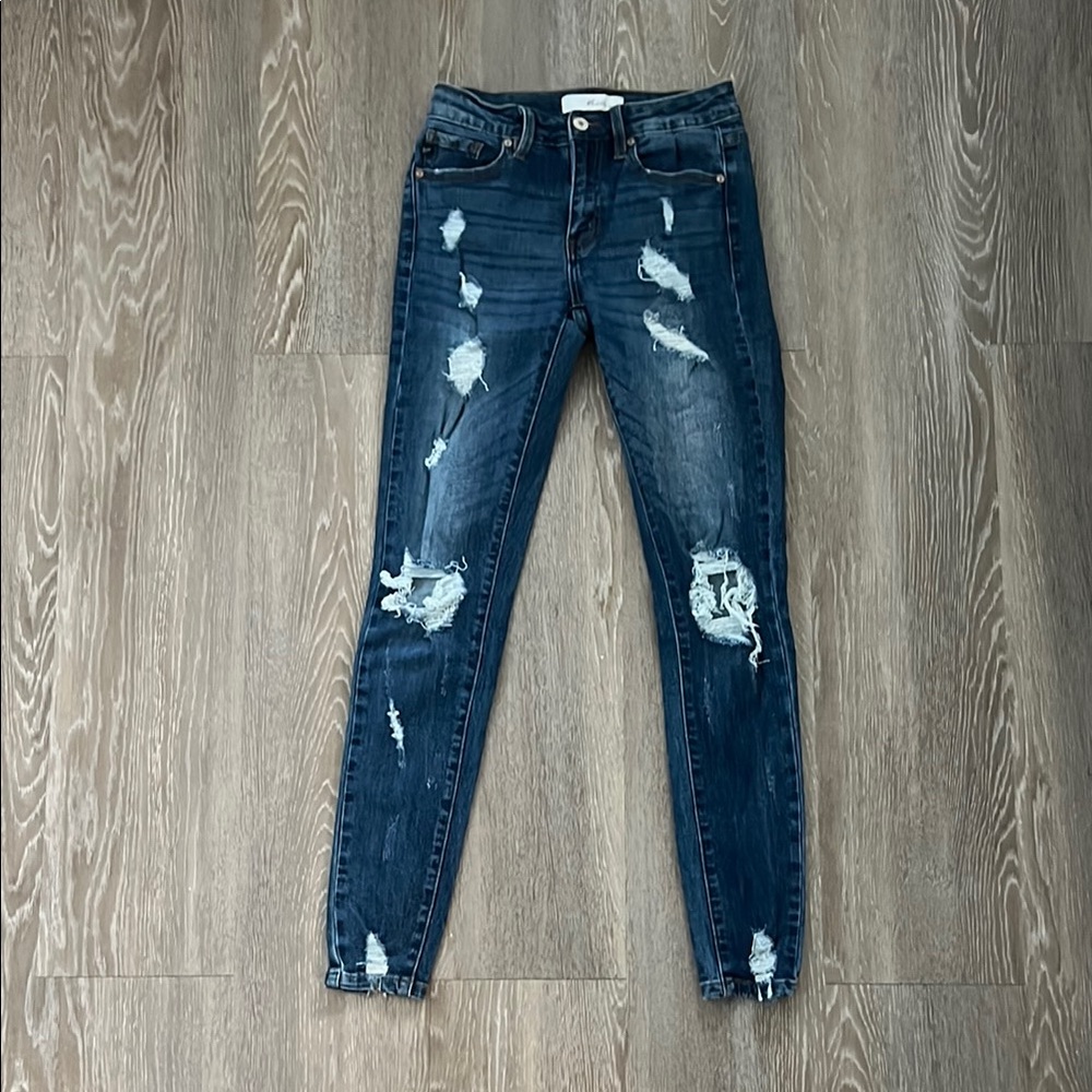 Blue Skinny Distressed Jeans